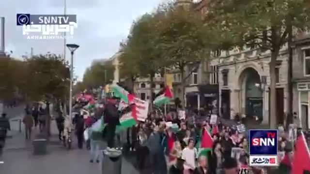 تظاهرات گسترده مردم ایرلند در حمایت از مردم غزه