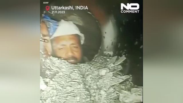 کارگران محبوس شده هندی در تونل، با دوربین دیده شدند