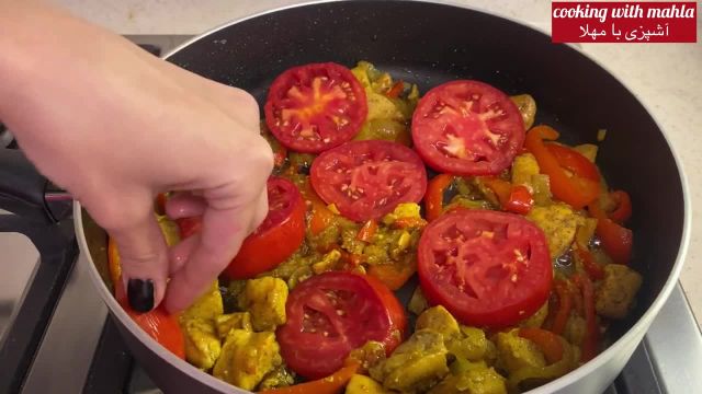 طرز تهیه خوراک مرغ زعفرانی سالم و رژیمی | غذای جدید با سینه مرغ