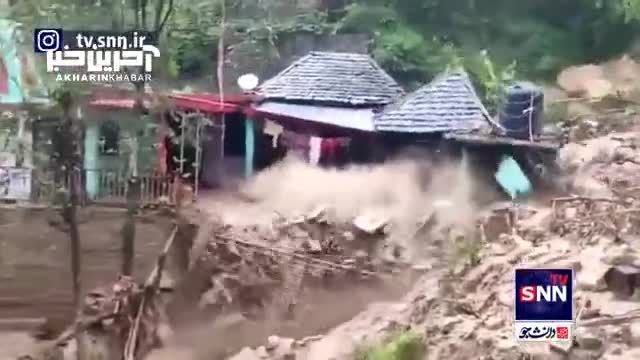 سیلاب و رانش زمین در هند | تخریب های گسترده در هند بر اثر سیلاب و رانش زمین