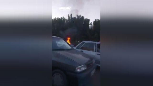 آتش سوزی خودرو پژو پارس در مشهد