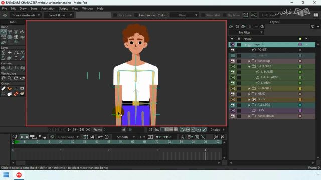 آموزش ریگ بندی و استخوان گذاری برای انیمیشن سازی در موهو - Moho