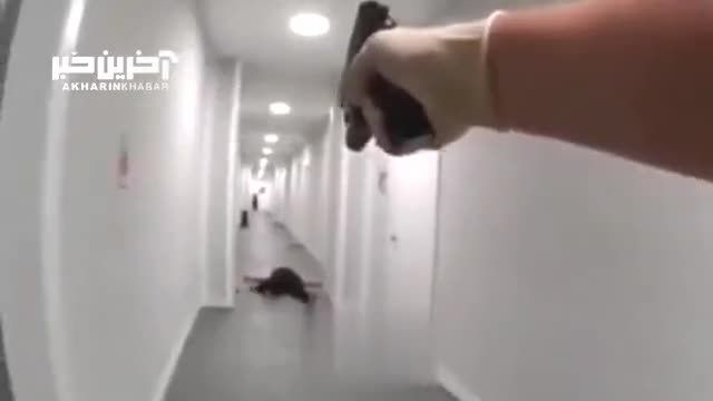 لحظه ترسناک کشتن یک زن چاقوکش توسط پلیس