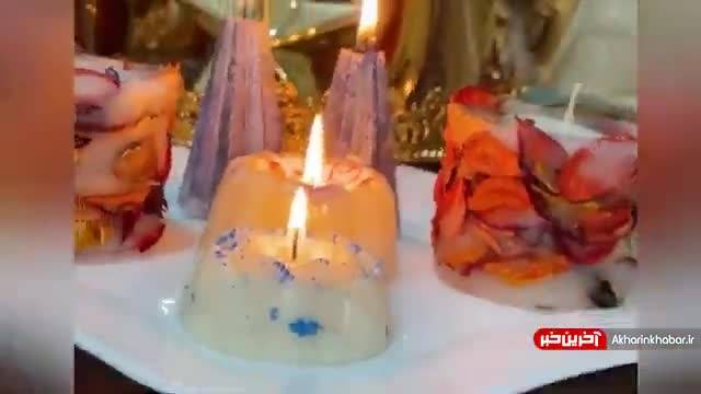 آموزش شمع سازی با گل خشک | ویدیو