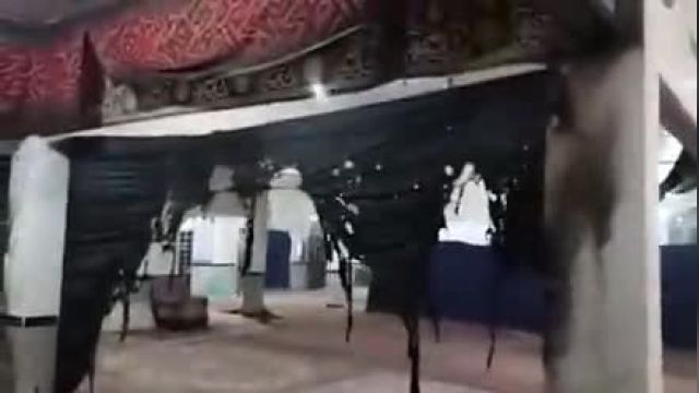 آتش زدن مسجد امام هادی خرم آباد با پرتاب 3 کوکتل مولوتوف | فیلم