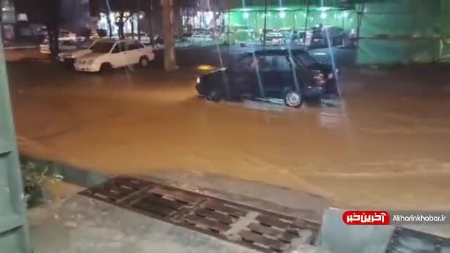 بارش شدید باران و وقوع سیلاب در مریوان | ویدیو