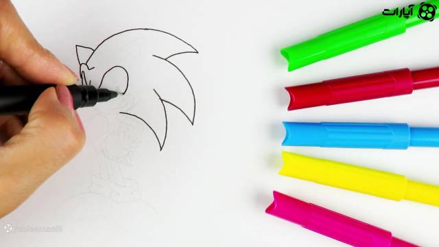 نقاشی سونیک ساده وراحت برای آموزش به کودکان