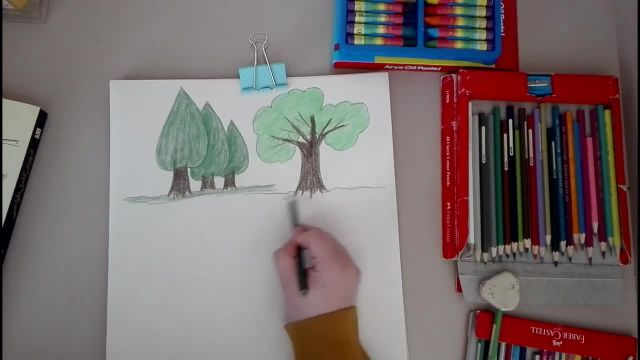 آموزش نقاشی درخت برای کودکان : یادگیری نحوه کشیدن درخت برای بچه‌ ها