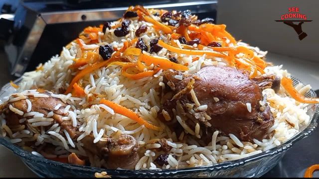 طرز تهیه قابلی پلو با مرغ فوق العاده خوشمزه غذای مجلسی و معروف افغانی