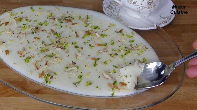 طرز تهیه دسر فرنی افغانی با آرد برنج