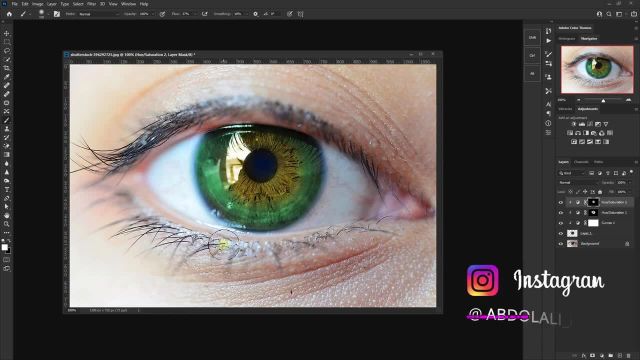 تکنیک چند رنگ کردن چشم با فتوشاپ