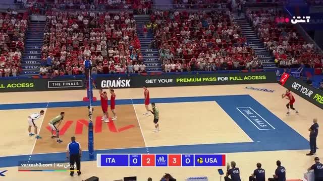 خلاصه والیبال آمریکا 3 - ایتالیا 0 | ویدیو