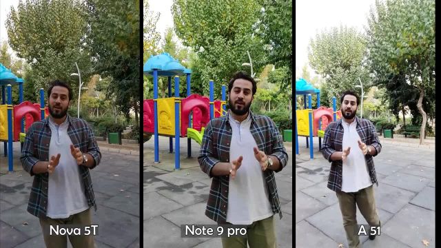مقایسه دوربین سه گوشی Nova 5t vs A51 vs Note 9 pro