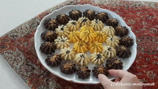 طرز تهیه شیرینی بهشتی سه رنگ بسیار خوشمزه و مجلسی مخصوص عید نوروز
