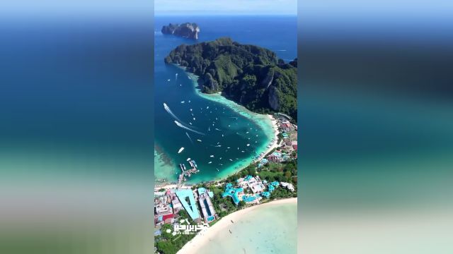 کلیپ طبیعت | تصاویر هوایی و چشم نواز از جزیره‌ای در تایلند