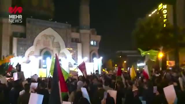 تجمع مردم تهران در پی جنایت رژیم صهیونیستی در بیمارستان غزه