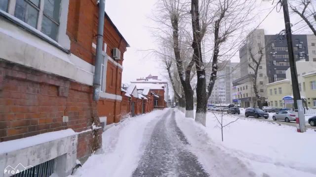 اولیانوفسک شهر قدیمی روسیه در رودخانه ولگا | پیاده‌ روی در شهر زمستانی با صداهای واقعی شهر