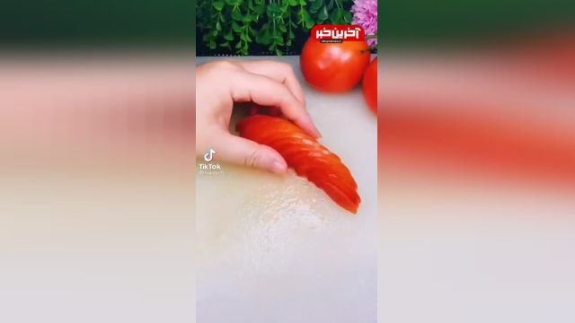 تزیین مجلسی خیار و گوجه برای عصرانه | ویدیو