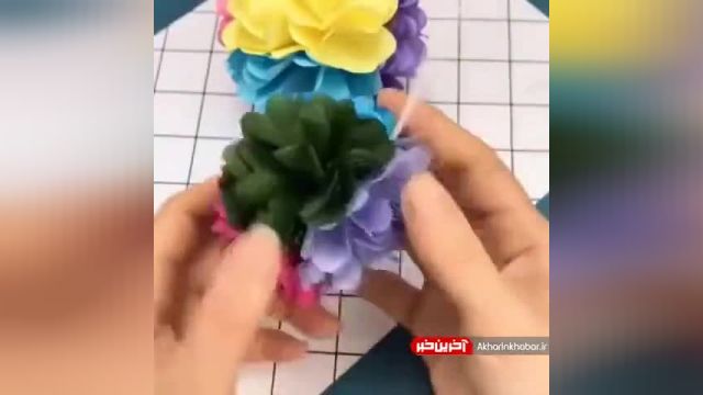 درست کردن توپک های گل کاغذی | ویدیو
