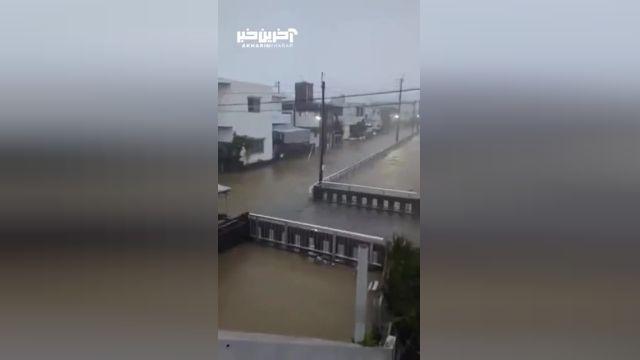کلیپ طوفان و سیل در ژاپن
