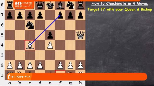 آموزش شطرنج حرفه ای|کیش و مات در چهار حرکت