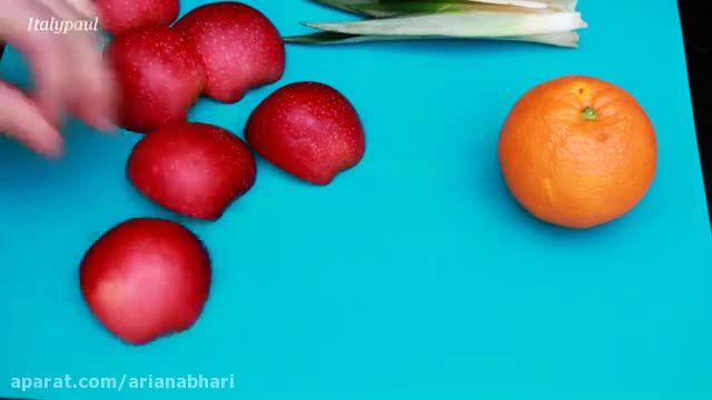 آموزش میوه آرایی | میوه آرایی با پرتقال و سیب