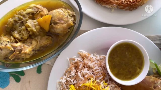 طرز تهیه رشته پلو با مرغ زعفرانی غذای خوشمزه و سنتی ایرانی