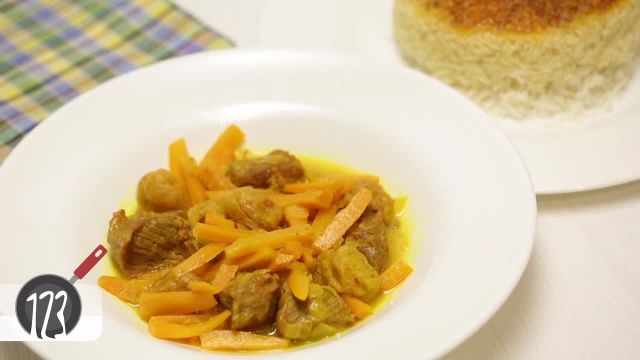 طرز تهیه خورش هویج تبریزی با آلو بخارا و گوشت گوسفندی