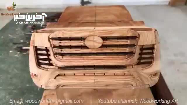 ساخت ماکت چوبی لندکروز با جزئیات