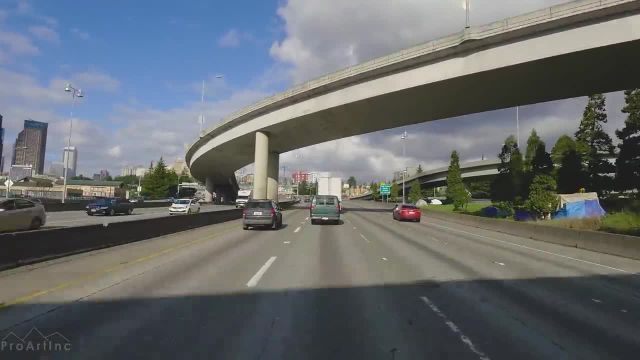 خیابان های سیاتل | ویدیوی آرامش بخش رانندگی در ایالت واشنگتن، ایالات متحده