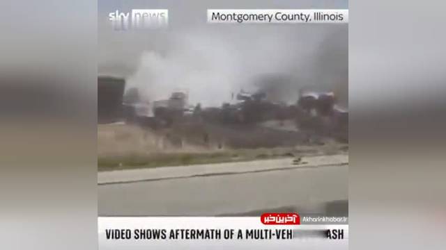 تصادف زنجیره ای مرگبار به دلیل وزش باد شدید در آمریکا | ویدیو