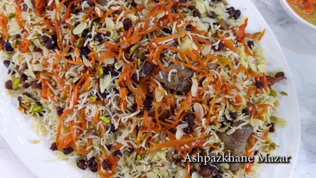 طرز تهیه قابلی پلو با گوشت گوسفند غذای خوشمزه و مجلسی افغانی