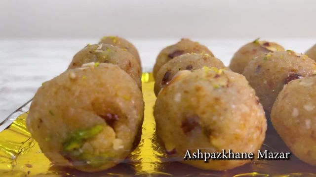 طرز تهیه لدوی هندی خوشمزه و بی نظیر با مغزیجات به روش افغانی