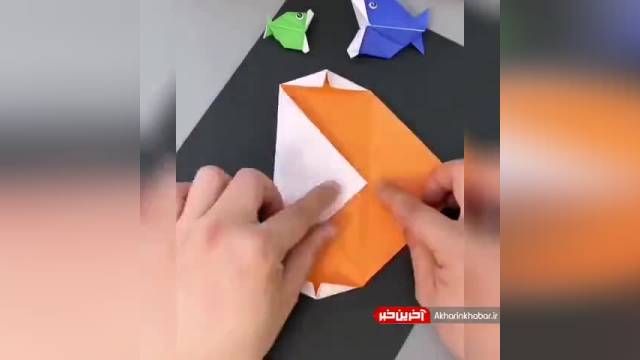آموزش  اوریگامی ماهی با کاغذ رنگی | ویدیو