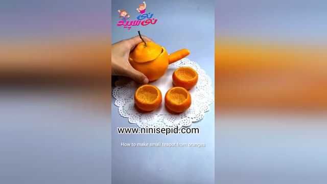 ساخت قوری و لیوان با پرتقال
