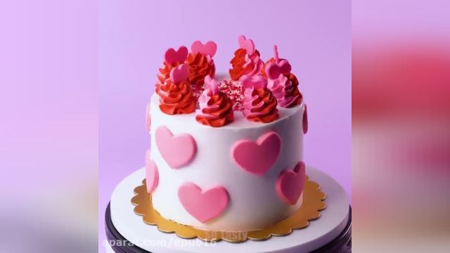 اموزش دیزاین کیک جذاب و خاص برای ولنتاین / کیک آرایی