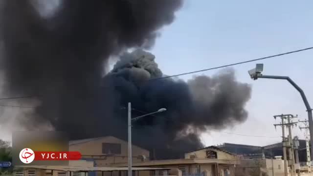آتش در شهرک صنعتی یزد دوباره شعله‌ ور شد | ویدئو
