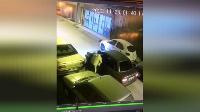 تصاویر دوربین های مدار بسته از سرقت پلاک خودرو در مشهد