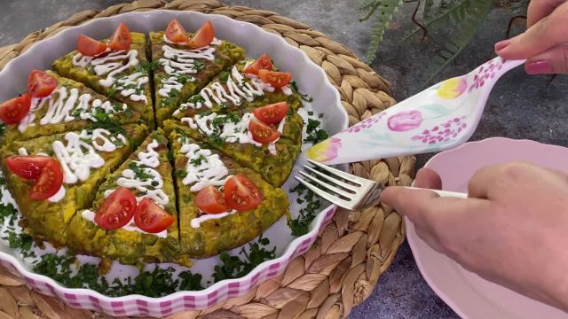طرز تهیه کوکو لوبیا سبز مجلسی بدون گوشت (غذای گیاهی)