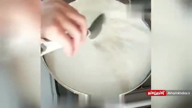 طرز تهیه بستنی حصیری خانگی با  ثعلب | فیلم