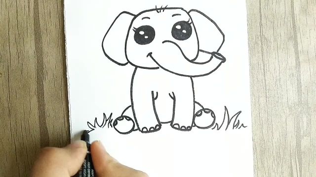 آموزش نقاشی فیل با روش ساده و راحت