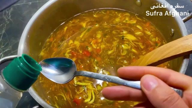 طرز تهیه سوپ خوشمزه و لعابدار افغانی مخصوص سرماخوردگی