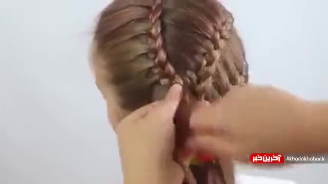 آموزش بافت موهای لخت  بصورت افقی تصویری در خانه | ویدیو