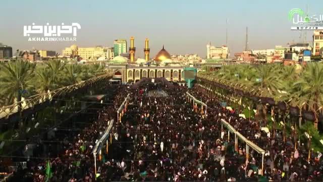 تصاویر هوایی از حرم امام حسین(ع) در روز اربعین