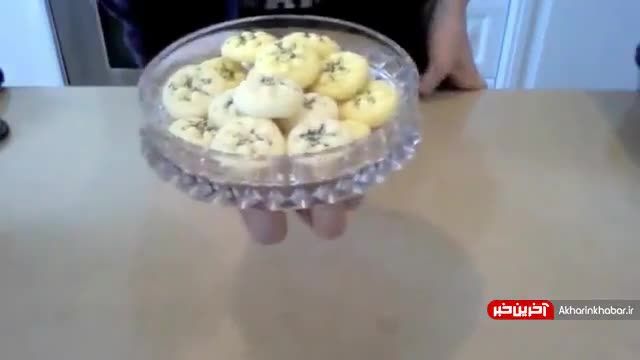 طرز تهیه شیرینی نان برنجی برای عید نوروز | فیلم