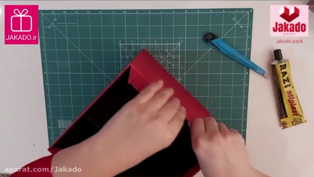 آموزش ساخت جعبه کادویی ساده مربع | جعبه هدیه مکعبی