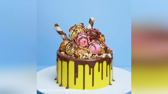 آموزش تزیین کیک تولد / کیک شکلاتی