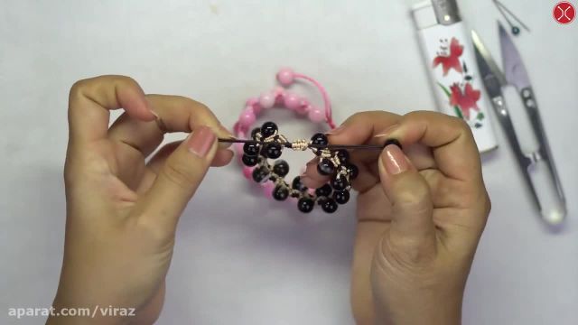 درست کردن دستبند مکرومه با مهره های کریستالی
