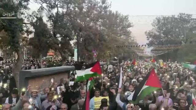 طنین شعار "مرگ بر اسرائیل" در اجتماع بزرگ مردم قزوین