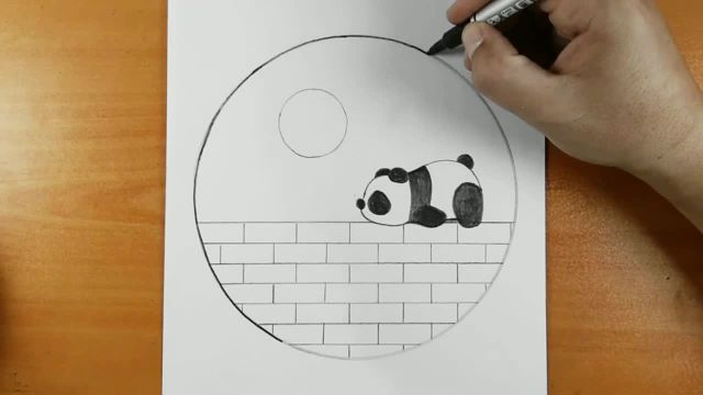 آموزش نقاشی پاندا در دایره | طراحی دایره ای آسان